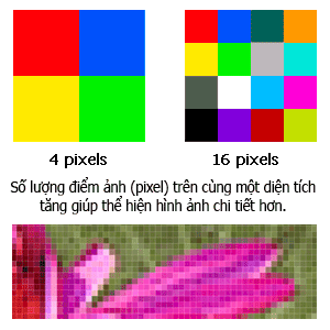 Một điểm ảnh (pixel) to bằng chừng nào? 
